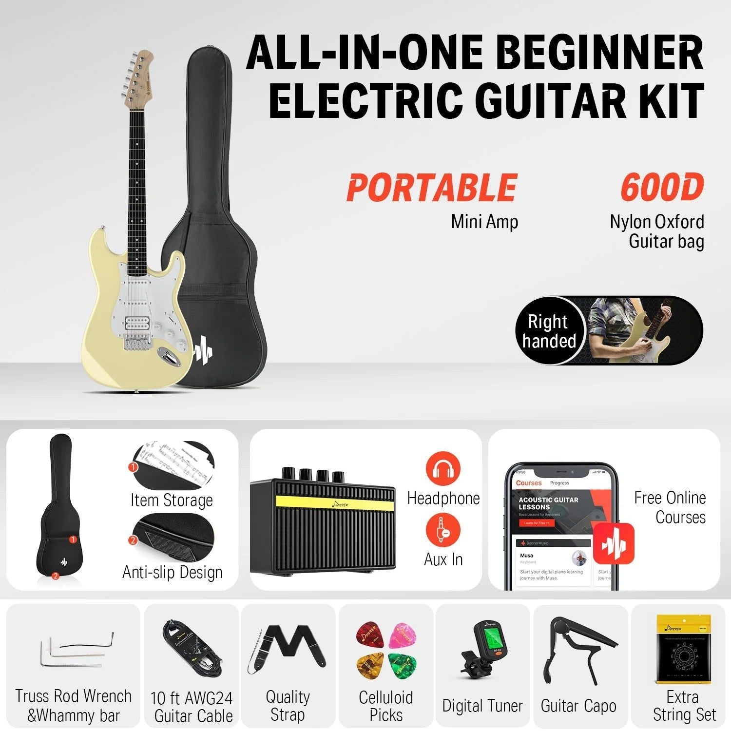 Combo Đàn Guitar Điện Donner DST-100