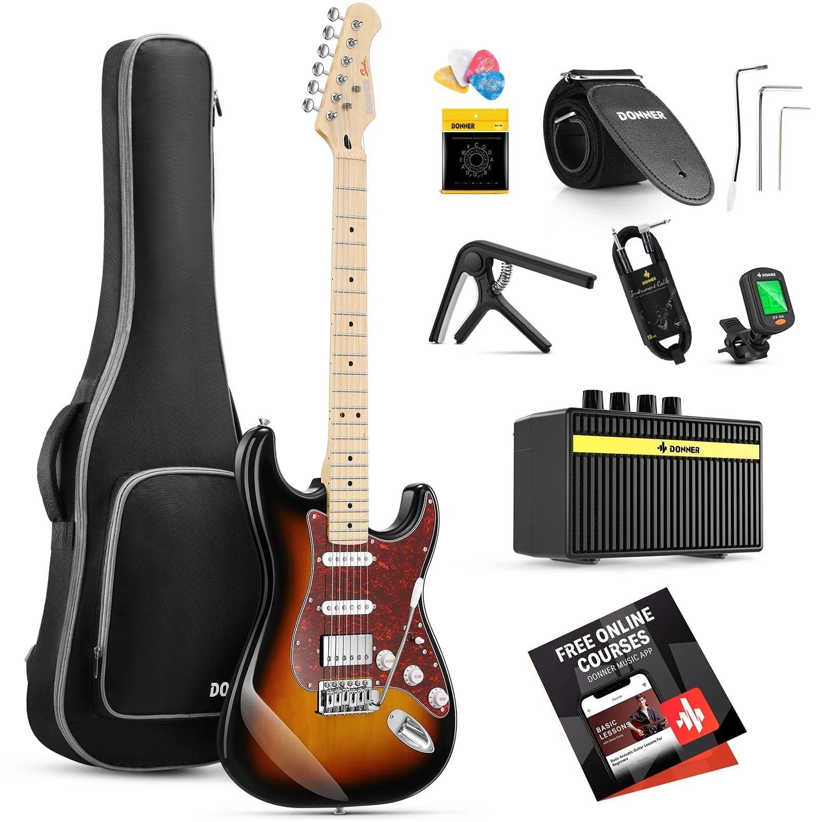 Combo Đàn Guitar Điện Donner DST-152 Sunburst