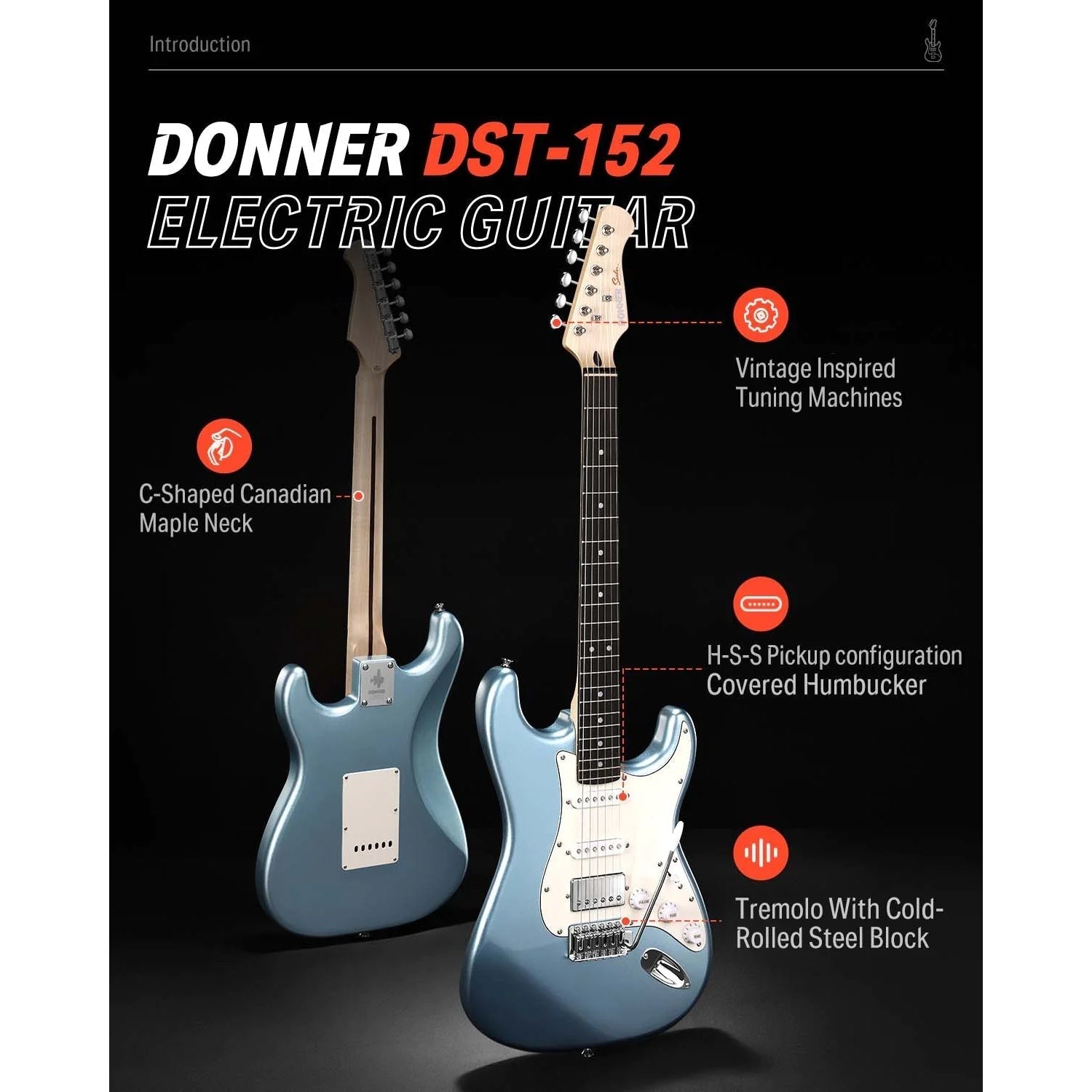 Combo Đàn Guitar Điện Donner DST-152