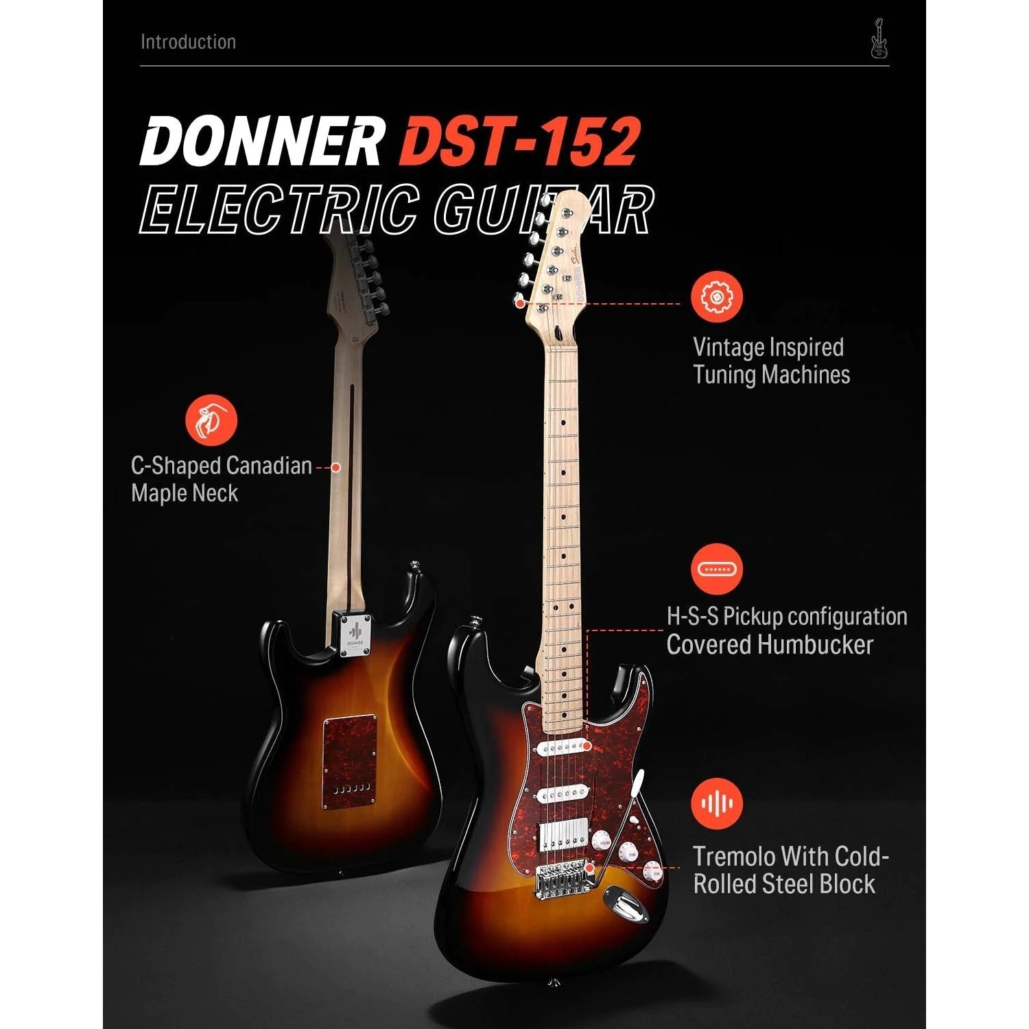 Combo Đàn Guitar Điện Donner DST-152