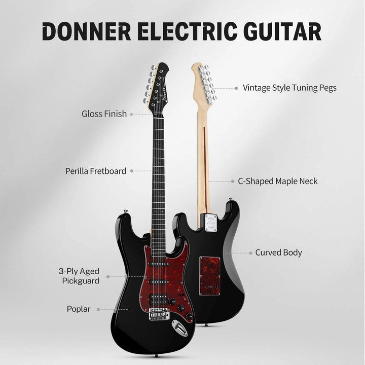 Đàn Guitar Điện Donner DST-200 Black