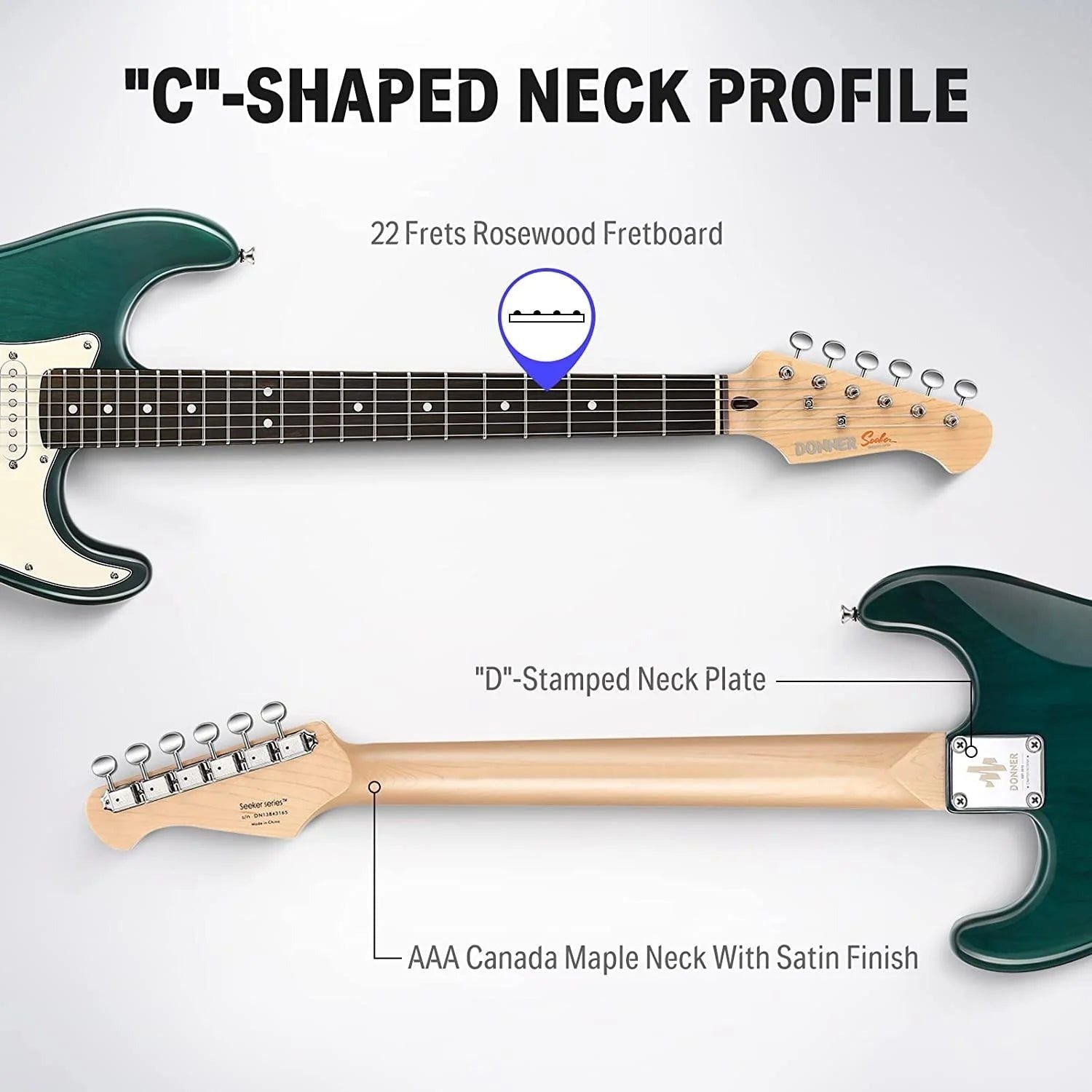 Đàn Guitar Điện Donner DST-400 Green