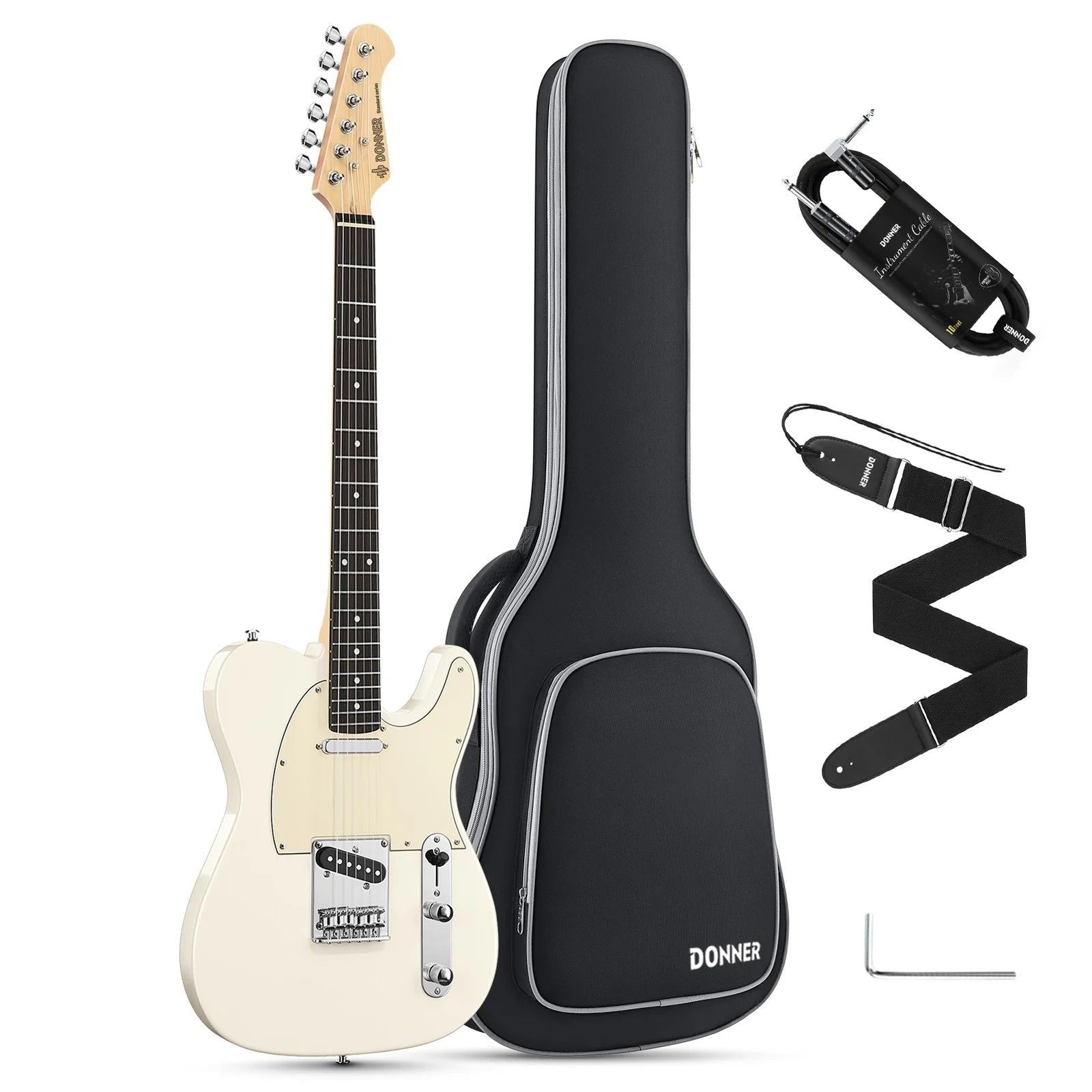 Đàn Guitar Điện Donner DTC-100, Jazz Electric Guitar, TL Thinline F Hole