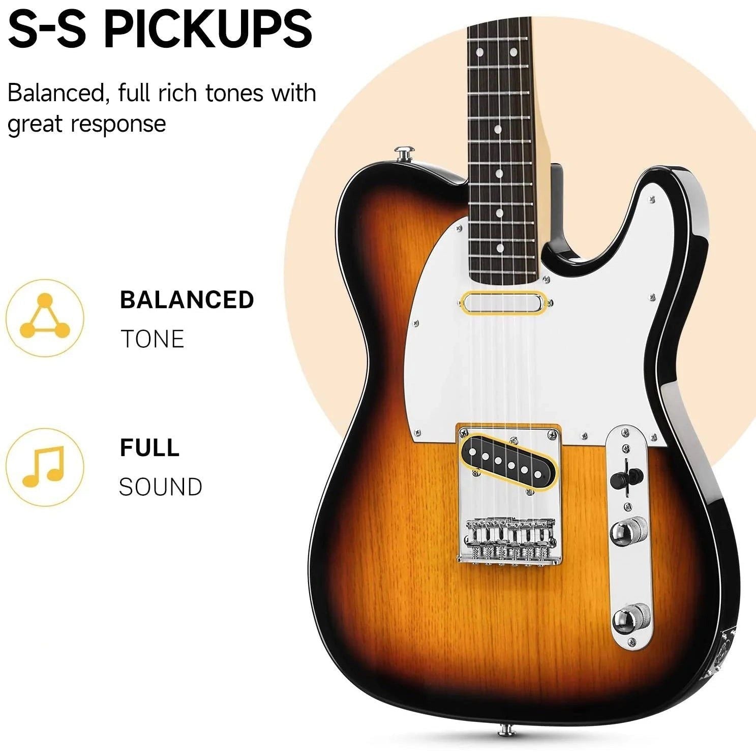 Đàn Guitar Điện Donner DTC-100, Jazz Electric Guitar, TL Thinline F Hole