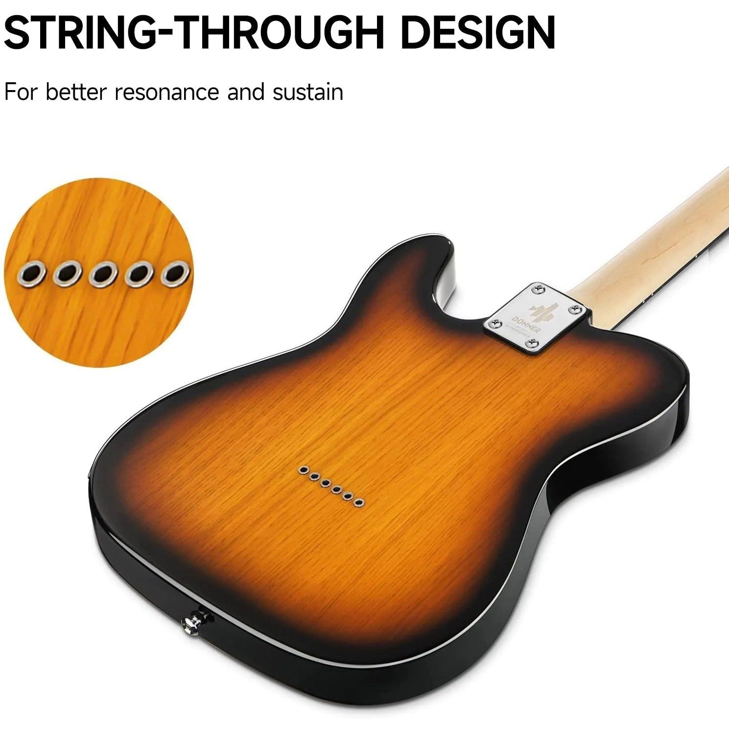 Đàn Guitar Điện Donner DTC-100, Jazz Electric Guitar, TL Thinline F Hole