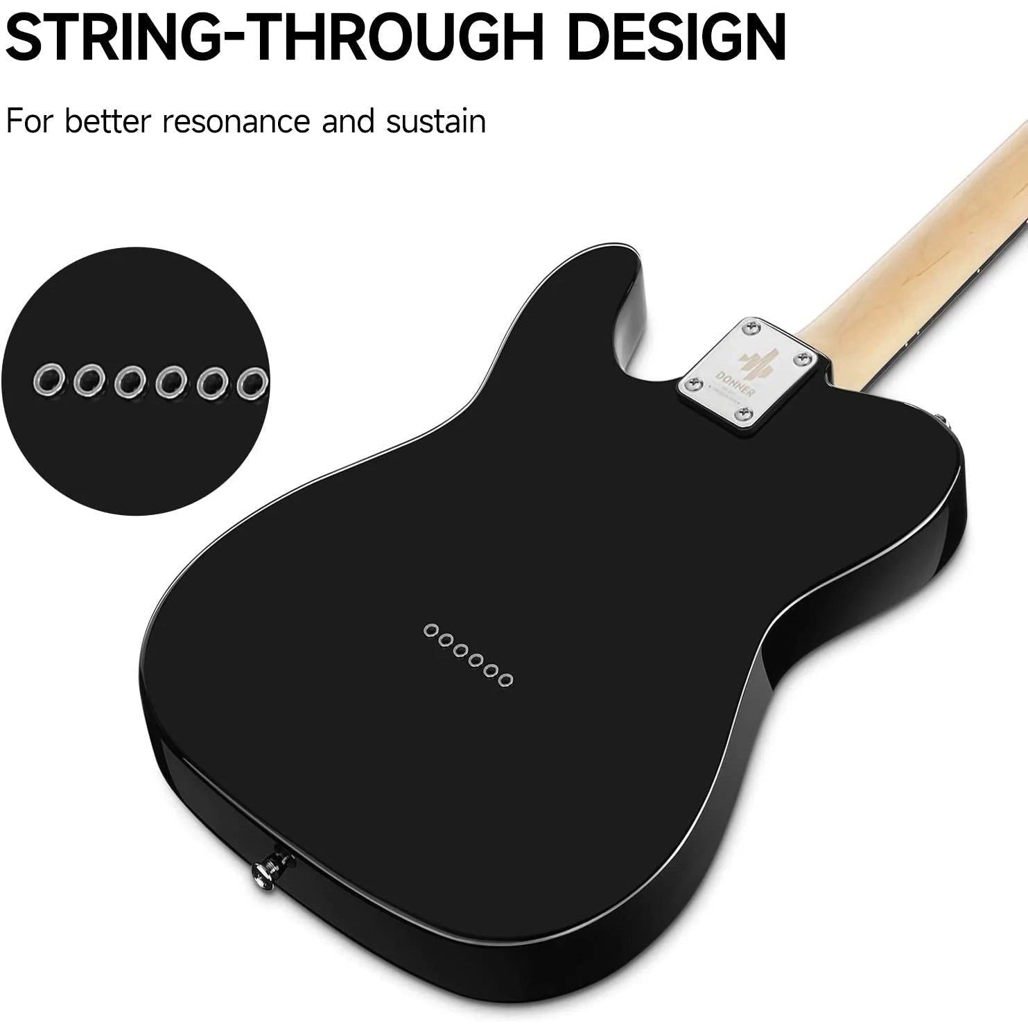Đàn Guitar Điện Donner DTC-100, Jazz Electric Guitar, TL Thinline F Hole