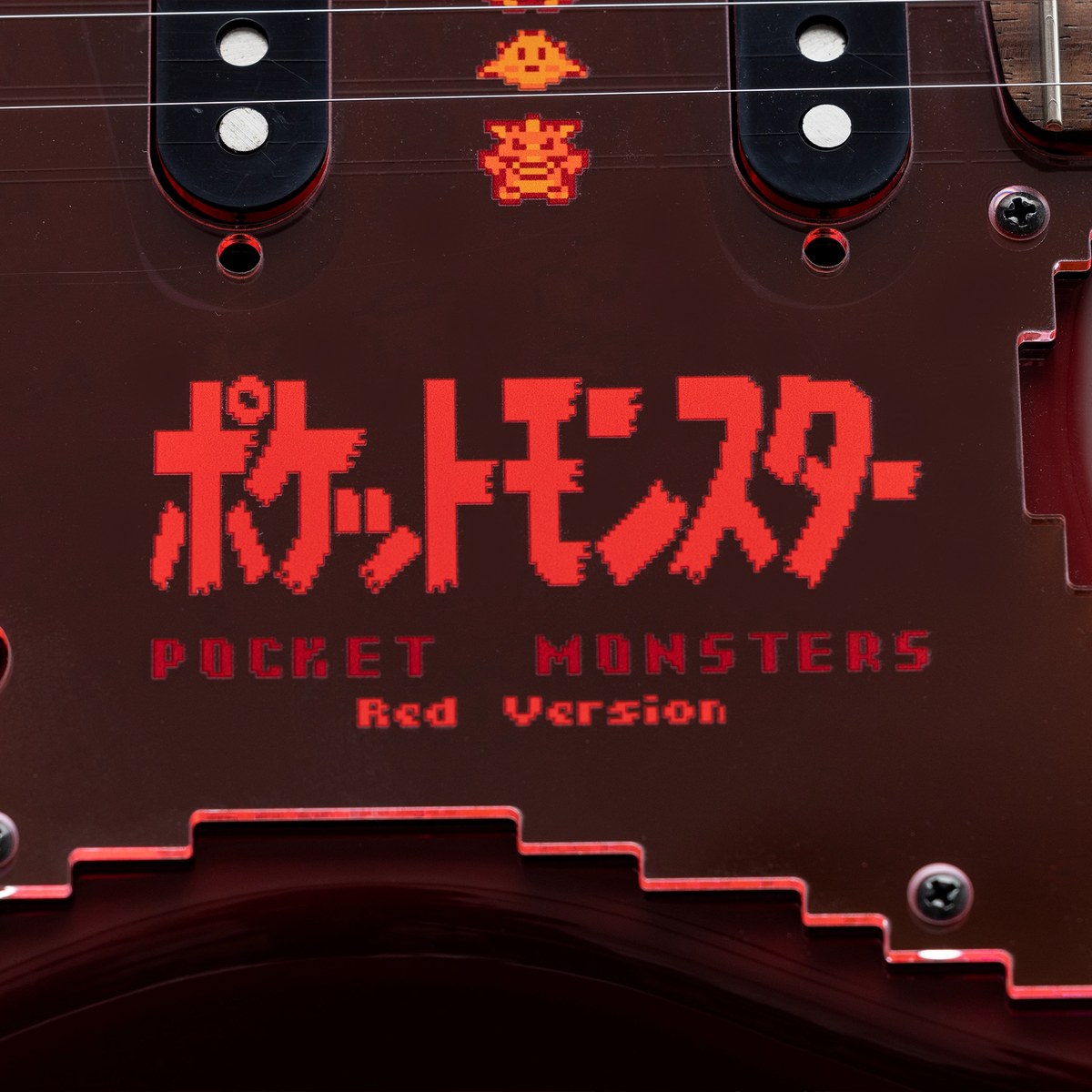 Pickguard Fender Pokémon Red Version Stratocaster in logo Pocket Monsters Red Version