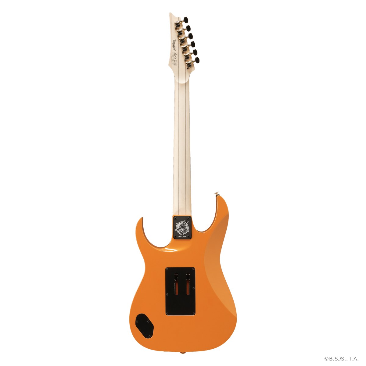 Mặt sau Ibanez RGDBZ Dragon Ball Z: tấm bắt cần hình Rồng thần Shenron, cần maple 5 lớp