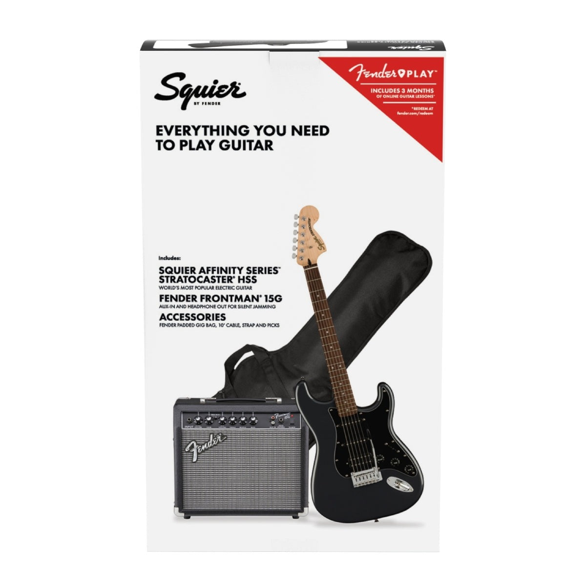 Đàn Guitar Điện Squier Affinity Stratocaster HSS Pack màu Charcoal Frost Metallic bàn phím Laurel