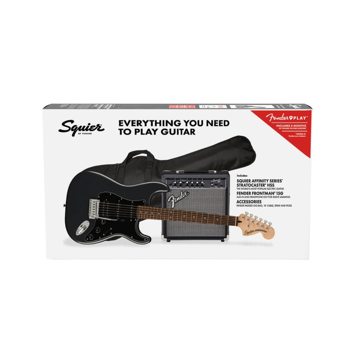 Squier Affinity Series Stratocaster HSS Pack, Maple Fingerboard, Charcoal Frost Metallic