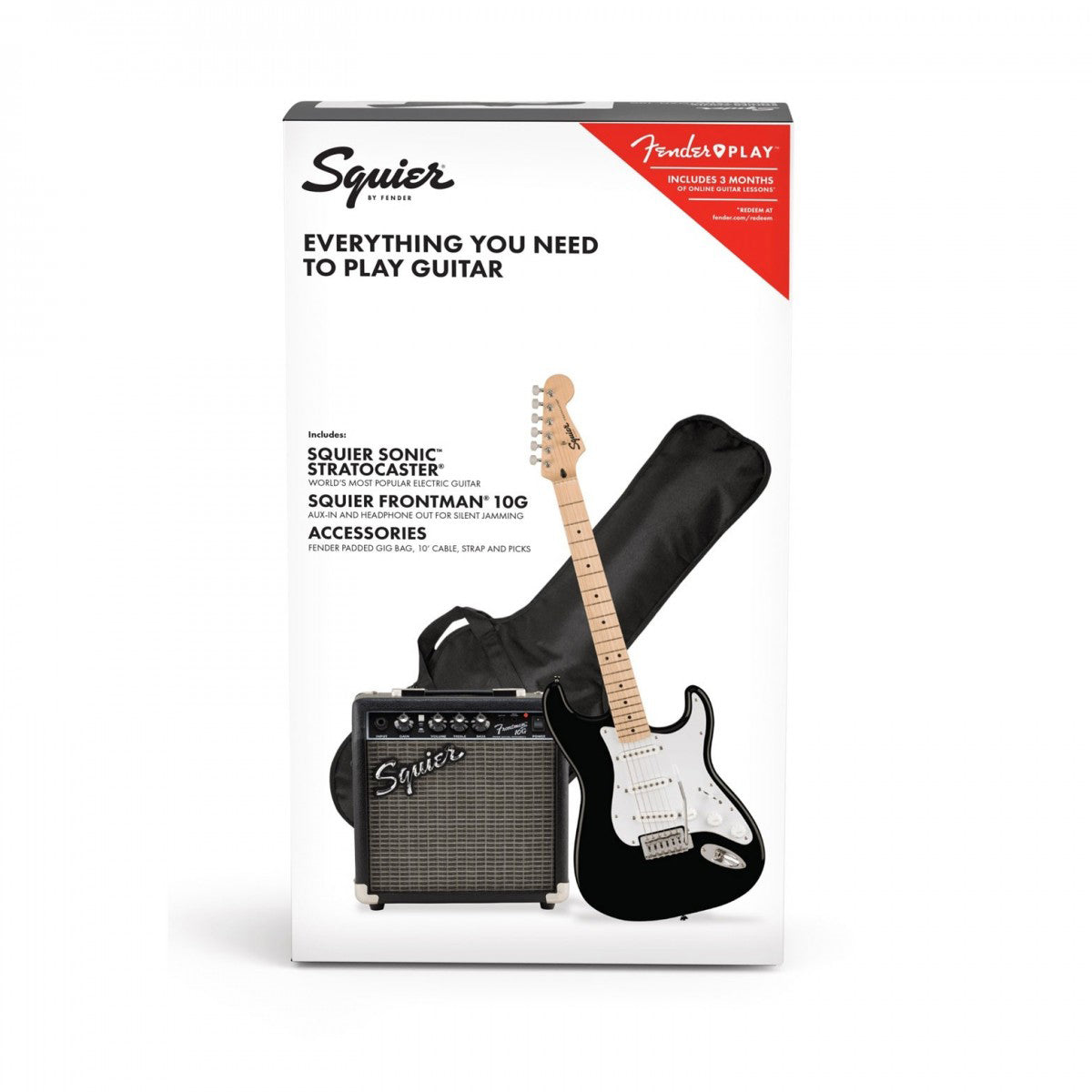 Đàn Guitar Điện Squier Sonic Stratocaster Pack SSS, Maple Fingerboard