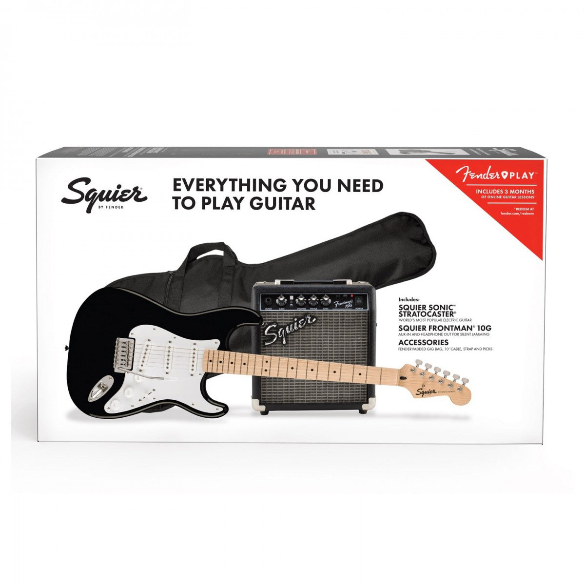 Đàn Guitar Điện Squier Sonic Stratocaster Pack SSS, Maple Fingerboard