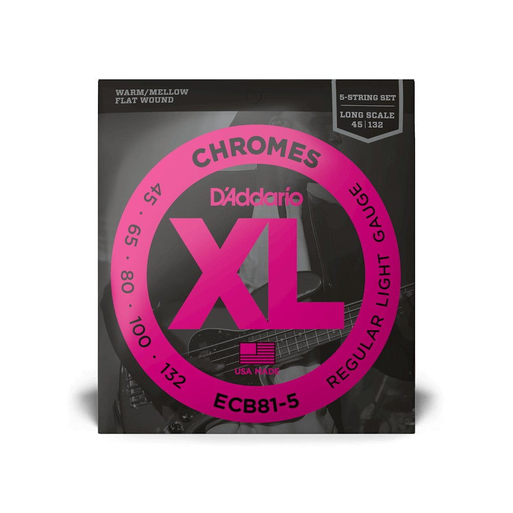 Bao bì dây D'Addario ECB81-5 XL Chromes Flatwound 45-132 – ảnh 2