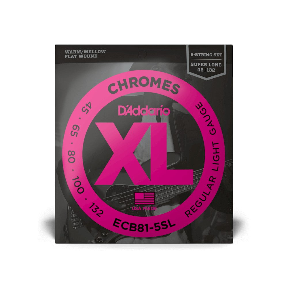 Bao bì dây D'Addario ECB81-5SL XL Chromes Flatwound 45-132 – ảnh 2