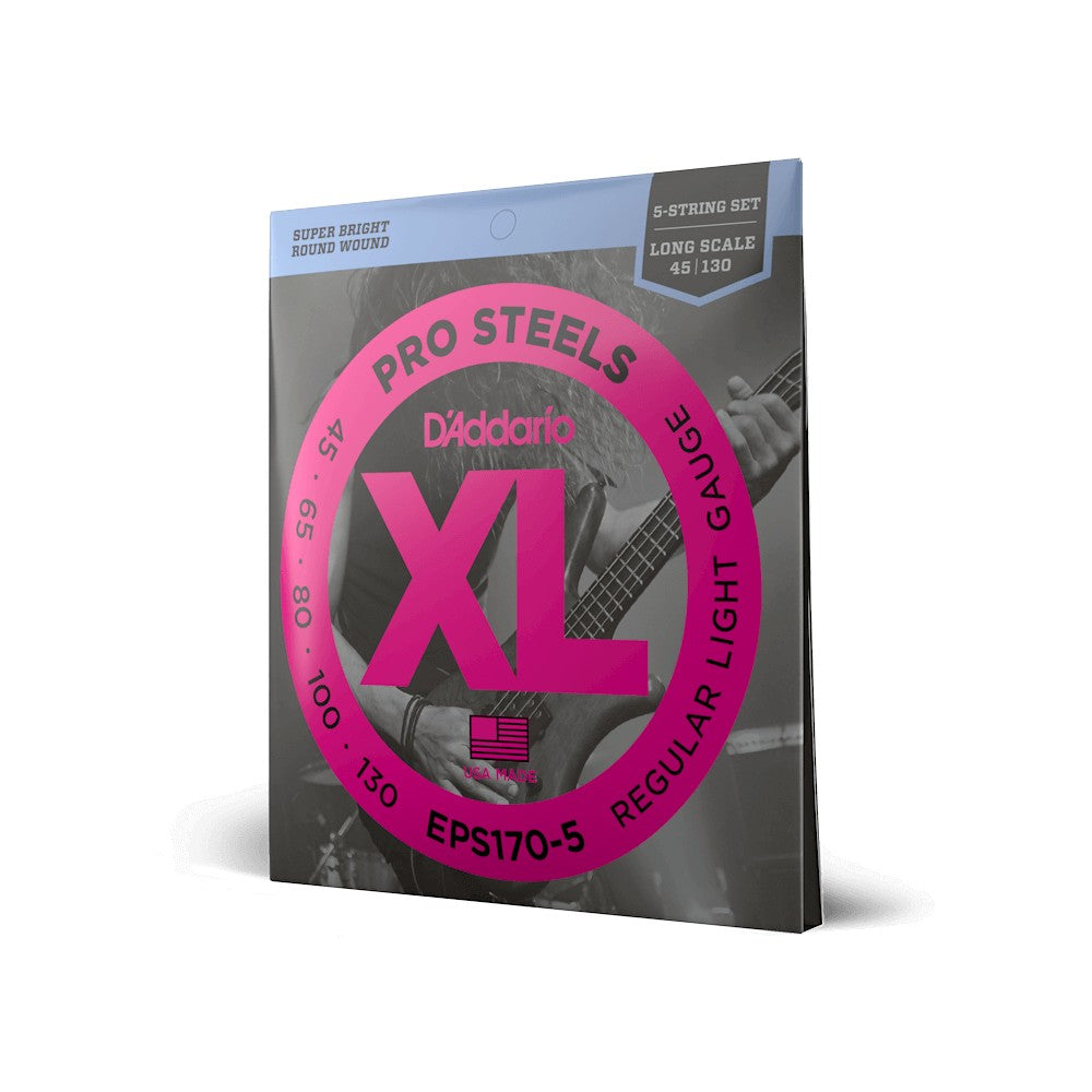 Dây D'Addario EPS170-5 XL ProSteels 45-130 Regular Light – bao bì