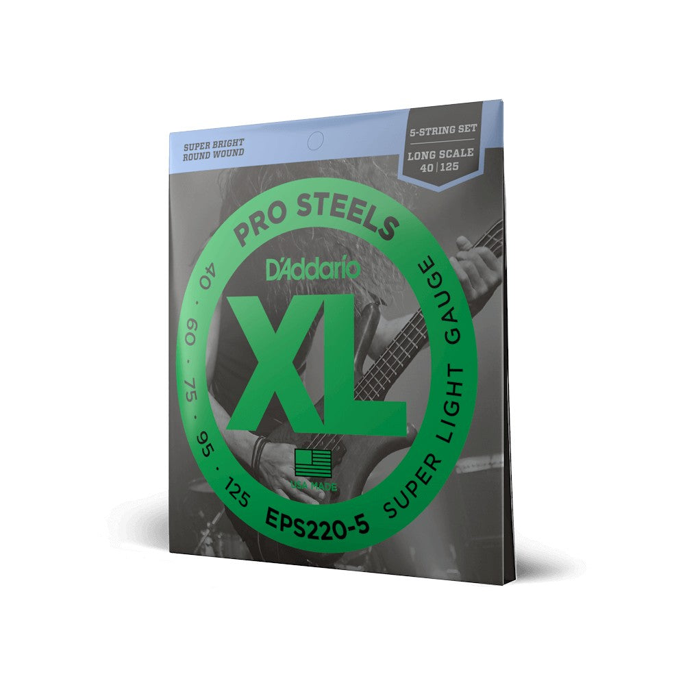 Dây D'Addario EPS220-5 XL ProSteels 40-125 Super Light – bao bì