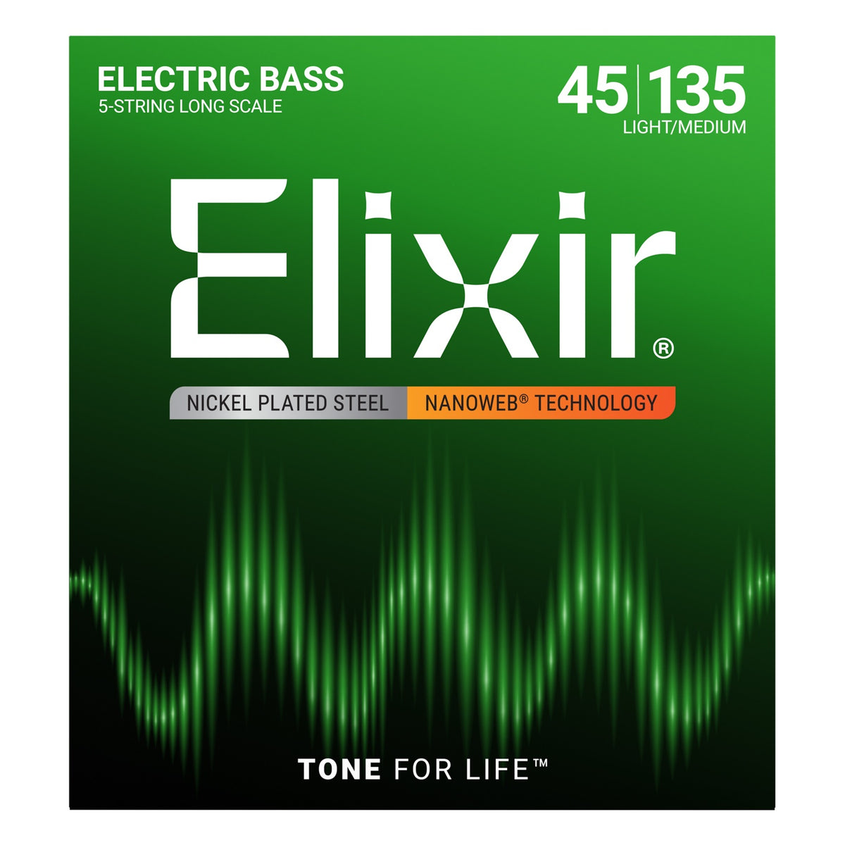 Dây Elixir 14207 Nanoweb 45-135 Light/Medium – bao bì mặt trước