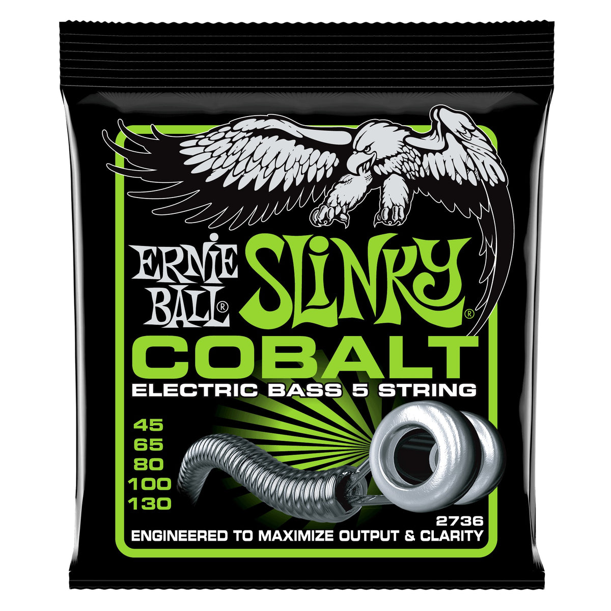 Dây Ernie Ball 2736 Regular Slinky Cobalt 45-130 – bao bì mặt trước