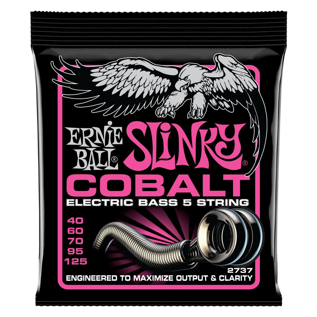 Dây Ernie Ball 2737 Super Slinky Cobalt 40-125 – bao bì mặt trước