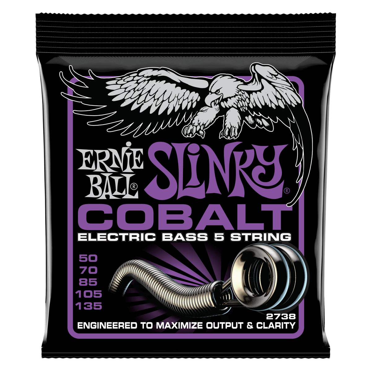 Dây Ernie Ball 2738 Power Slinky Cobalt 50-135 – bao bì mặt trước
