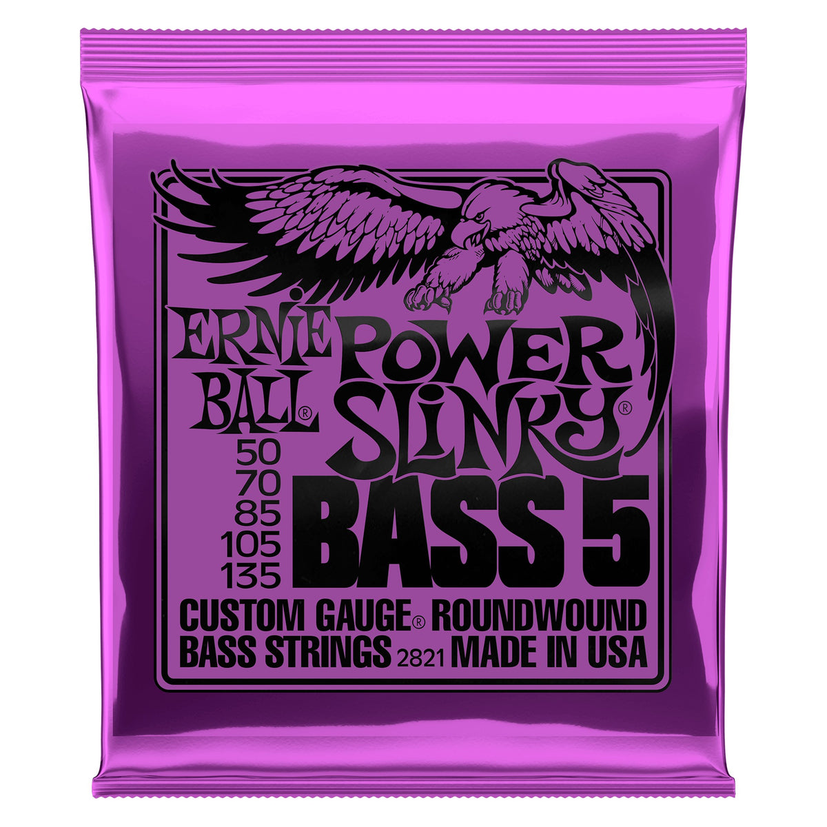 Dây Ernie Ball 2821 Power Slinky Nickel Wound 50-135 – bao bì mặt trước