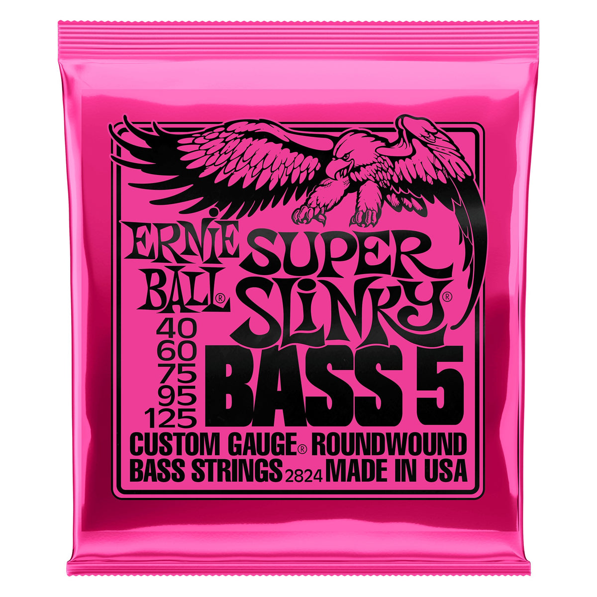 Dây Ernie Ball 2824 Super Slinky Nickel Wound 40-125 – bao bì mặt trước