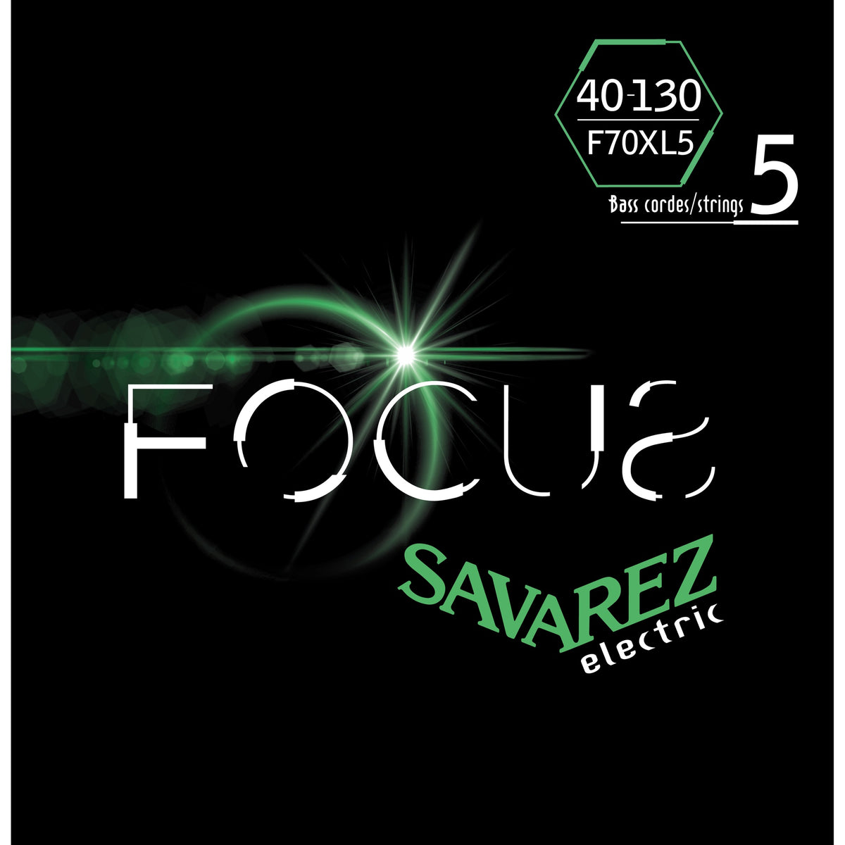 Dây Savarez F70XL5 Focus Bass 40-130 Extra Light – bao bì mặt trước