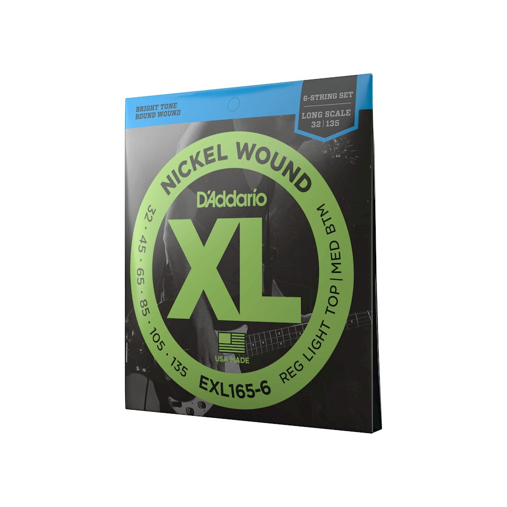 Dây D'Addario EXL165-6 XL Nickel 32-135 Regular Light Top/Medium Bottom – bao bì