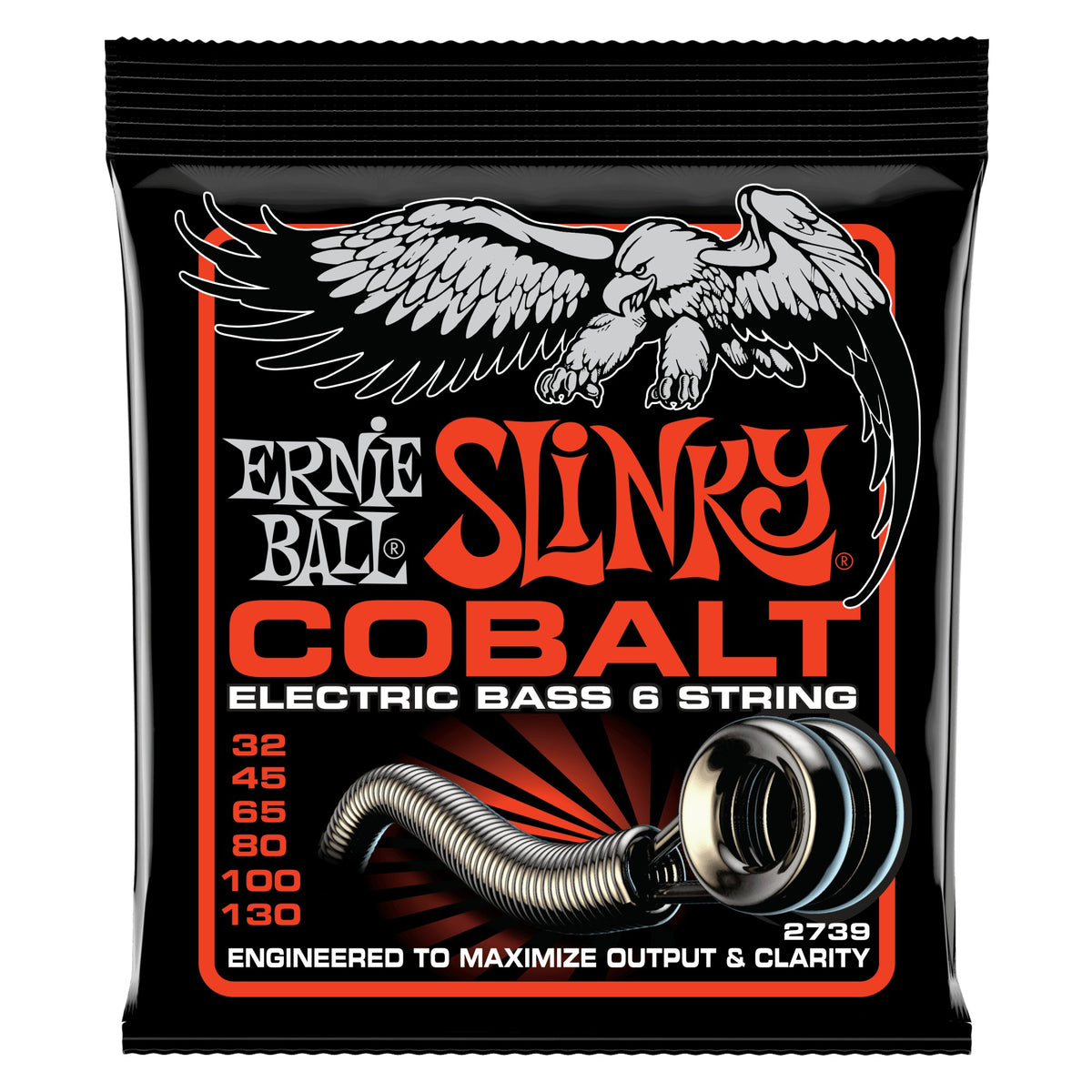 Dây Ernie Ball 2739 Slinky Cobalt 32-130 – bao bì mặt trước