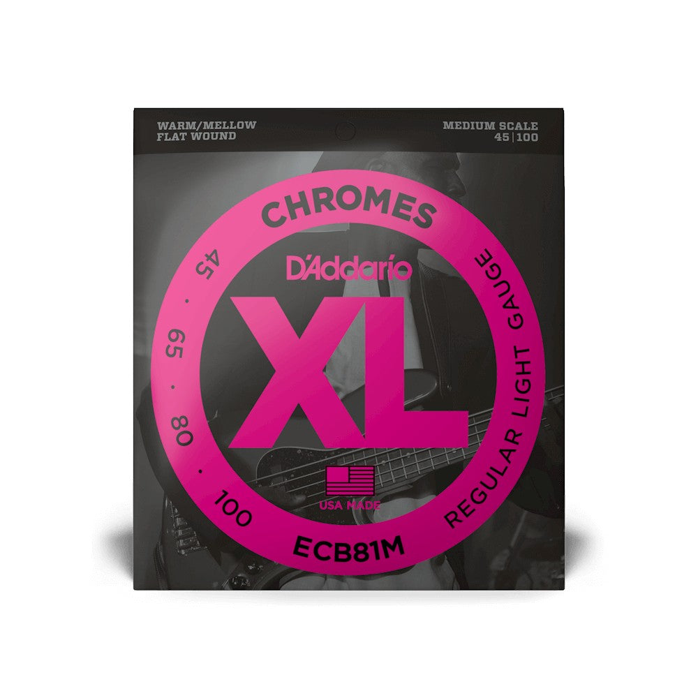 Bao bì dây D'Addario ECB81M XL Chromes Flatwound 45-100 – ảnh 2