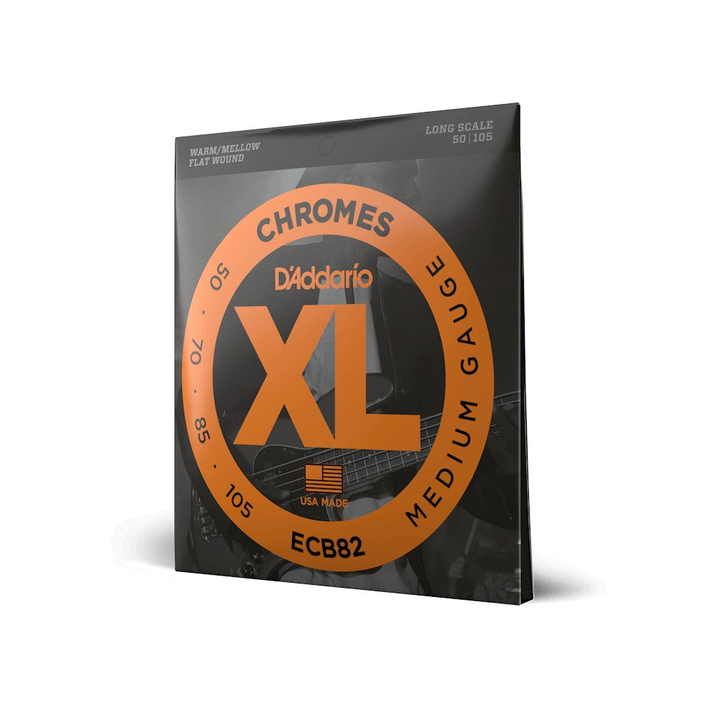 Dây D'Addario ECB82 XL Chromes Flatwound 50-105 Medium – bao bì