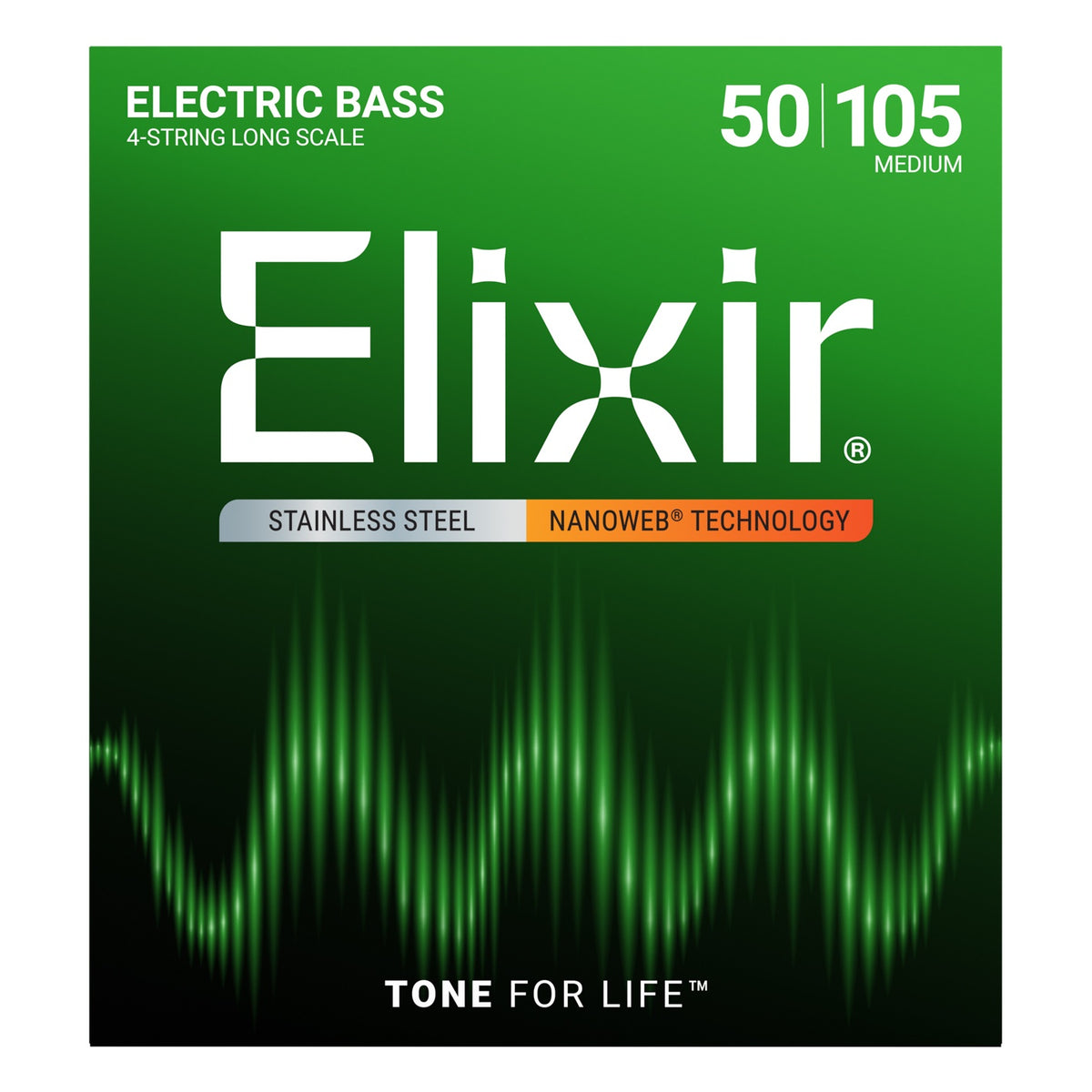 Dây Elixir 14702 Stainless Steel Nanoweb 50-105 Medium – bao bì mặt trước