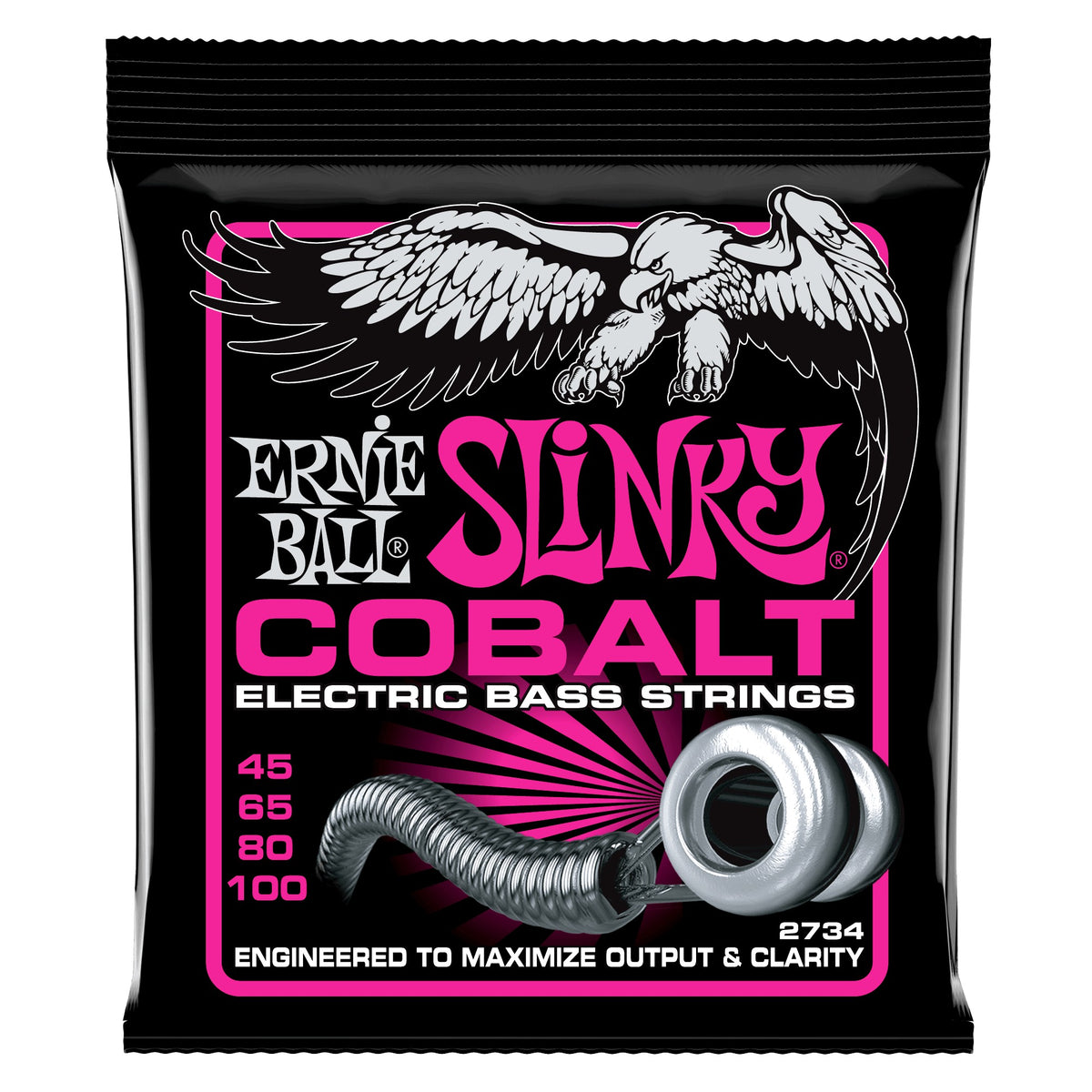 Dây Ernie Ball 2734 Super Slinky Cobalt 45-100 – bao bì mặt trước