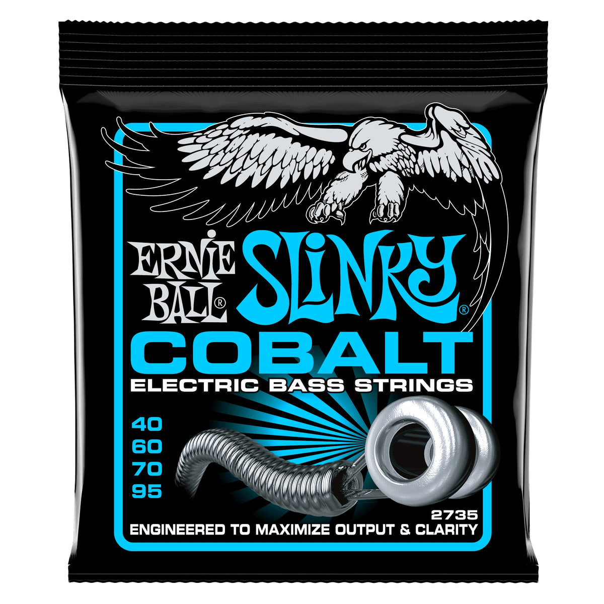Dây Ernie Ball 2735 Extra Slinky Cobalt 40-95 – bao bì mặt trước