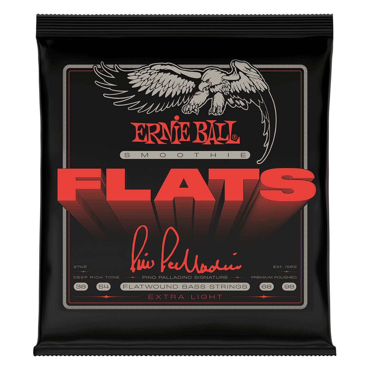 Dây Ernie Ball 2748 Pino Palladino Smoothie Flats Extra Light 38-98 – bao bì mặt trước