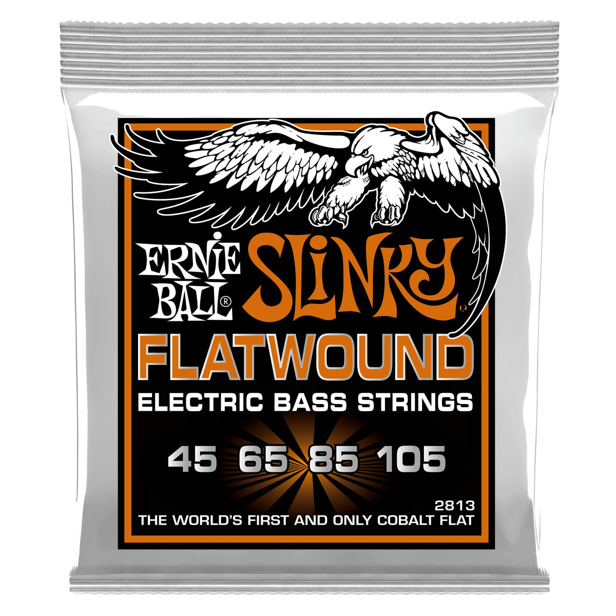 Dây Ernie Ball 2813 Hybrid Slinky Cobalt Flatwound 45-105 – bao bì mặt trước