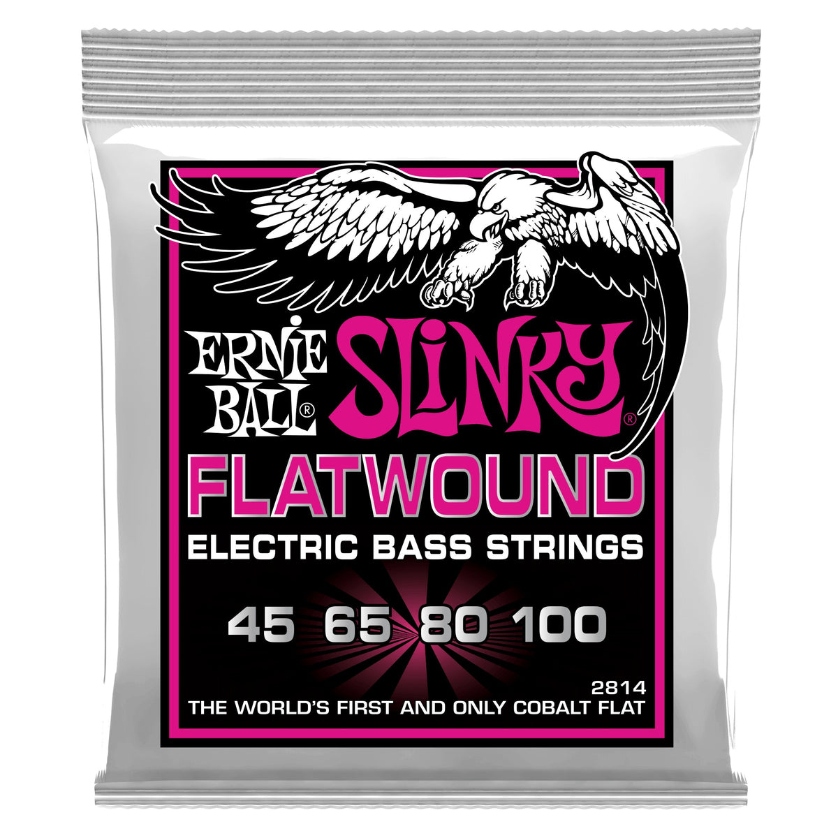 Dây Ernie Ball 2814 Super Slinky Cobalt Flatwound 45-100 – bao bì mặt trước