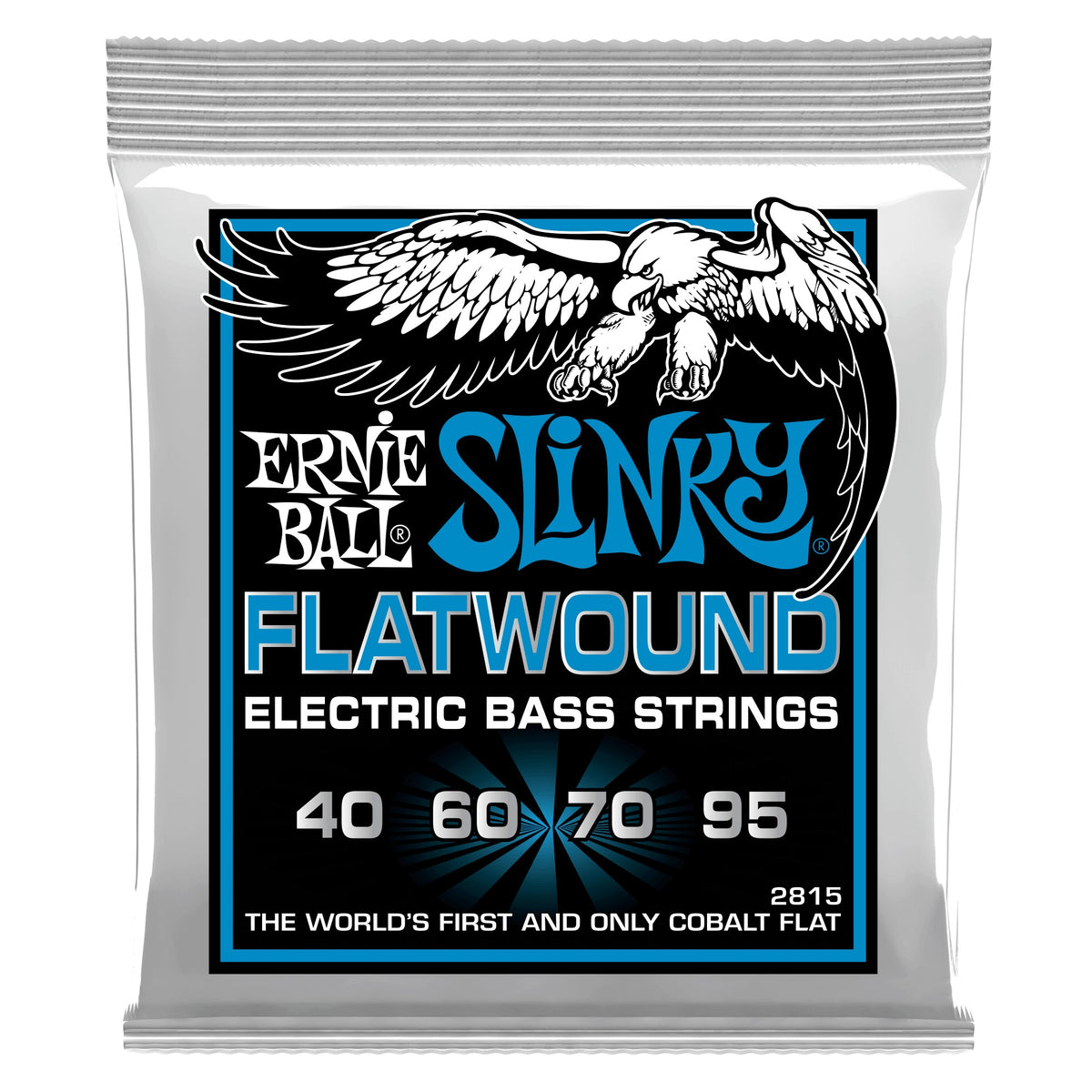 Dây Ernie Ball 2815 Extra Slinky Cobalt Flatwound 40-95 – bao bì mặt trước