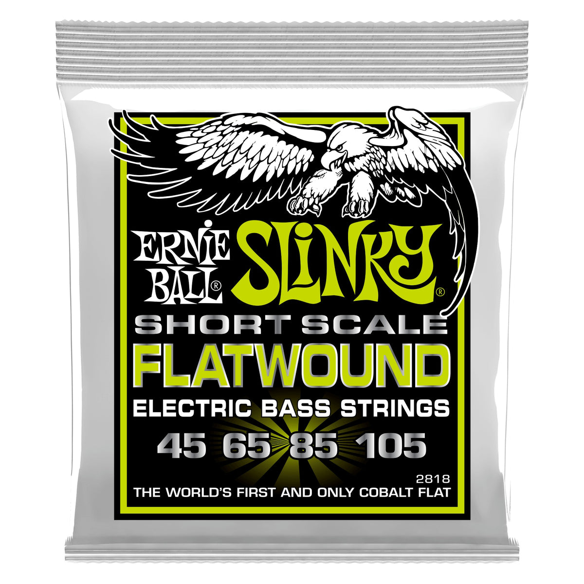 Dây Ernie Ball 2818 Regular Slinky Cobalt Flatwound Short Scale 45-105 – bao bì mặt trước