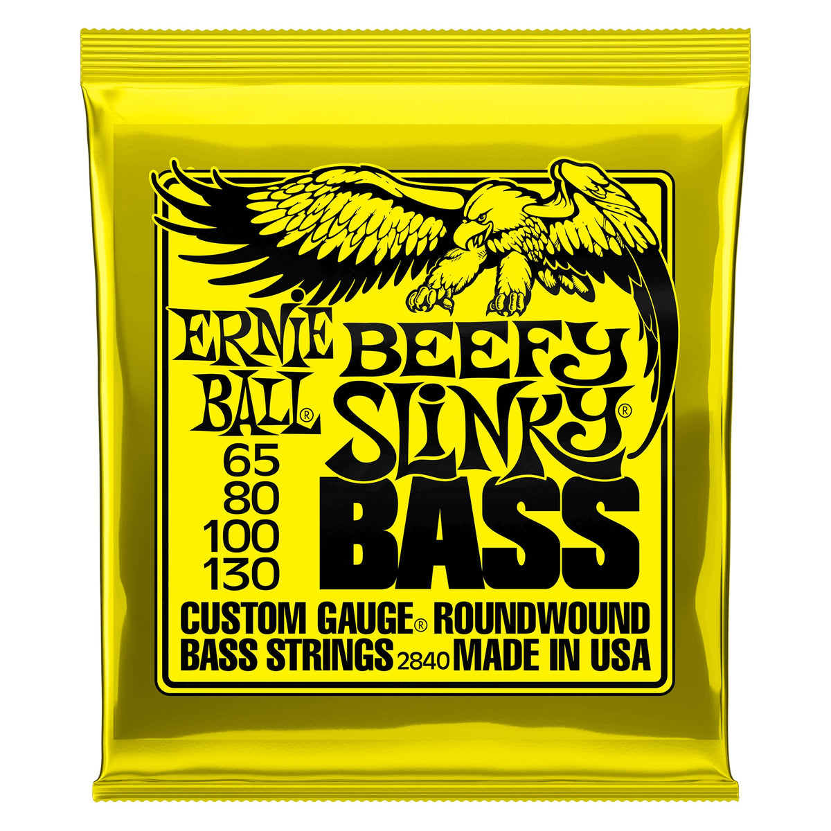 Dây Ernie Ball 2840 Beefy Slinky Nickel Wound 65-130 – bao bì mặt trước