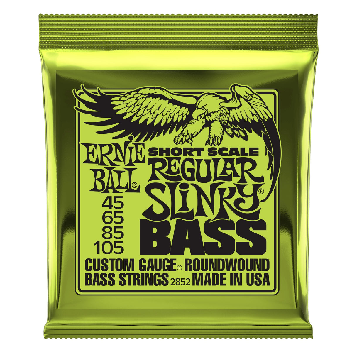 Dây Ernie Ball 2852 Regular Slinky Nickel Wound Short Scale 45-105 – bao bì mặt trước