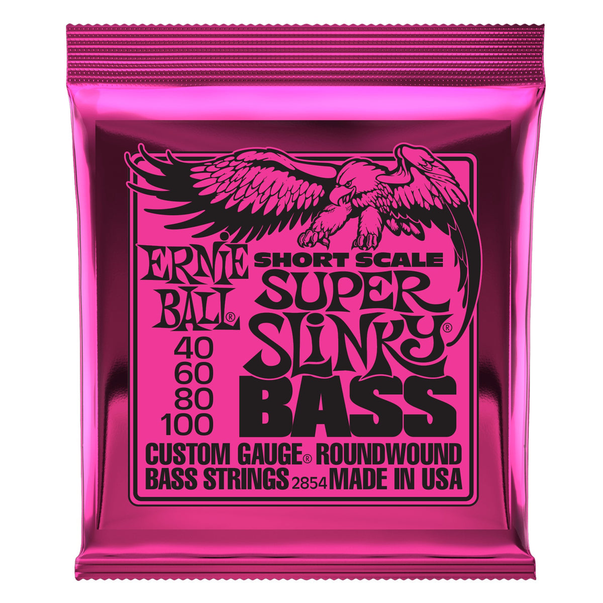 Dây Ernie Ball 2854 Super Slinky Nickel Wound Short Scale 40-100 – bao bì mặt trước