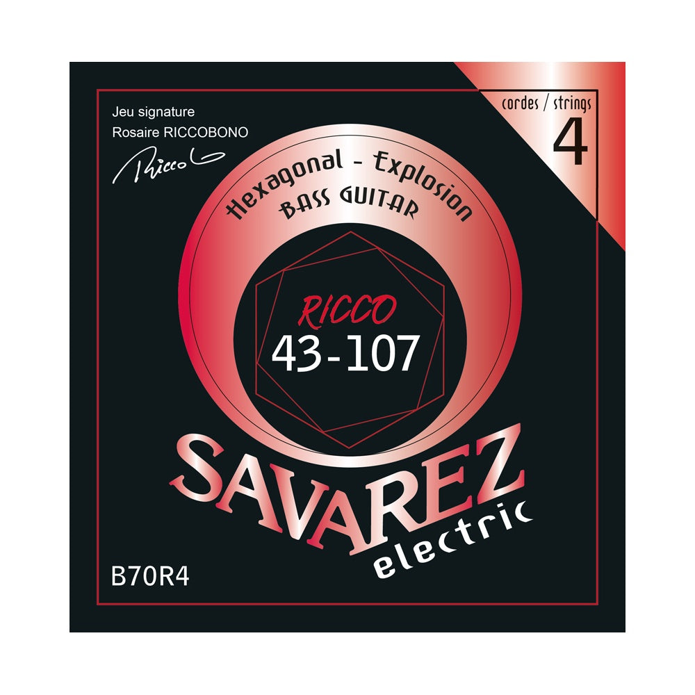 Dây Savarez B70R4 Hexagonal Explosion Bass 43-107 Ricco – bao bì mặt trước