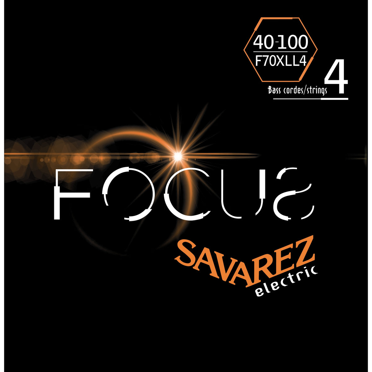 Dây Savarez F70XLL4 Focus Bass 40-100 Custom Light – bao bì mặt trước
