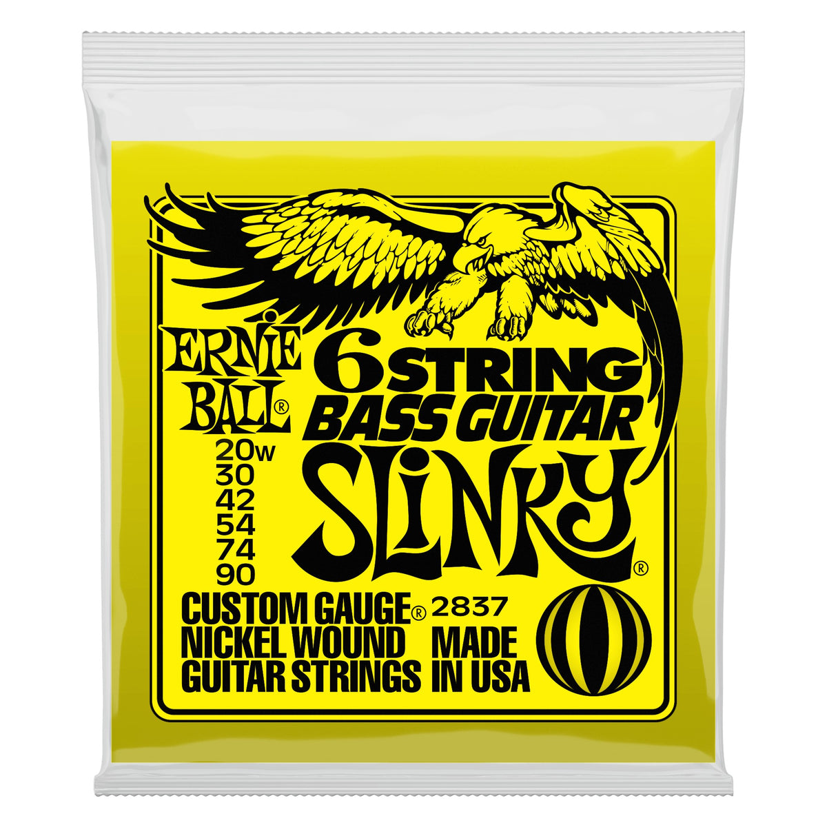 Dây Ernie Ball 2837 Slinky Nickel Wound 20-90 – bao bì mặt trước