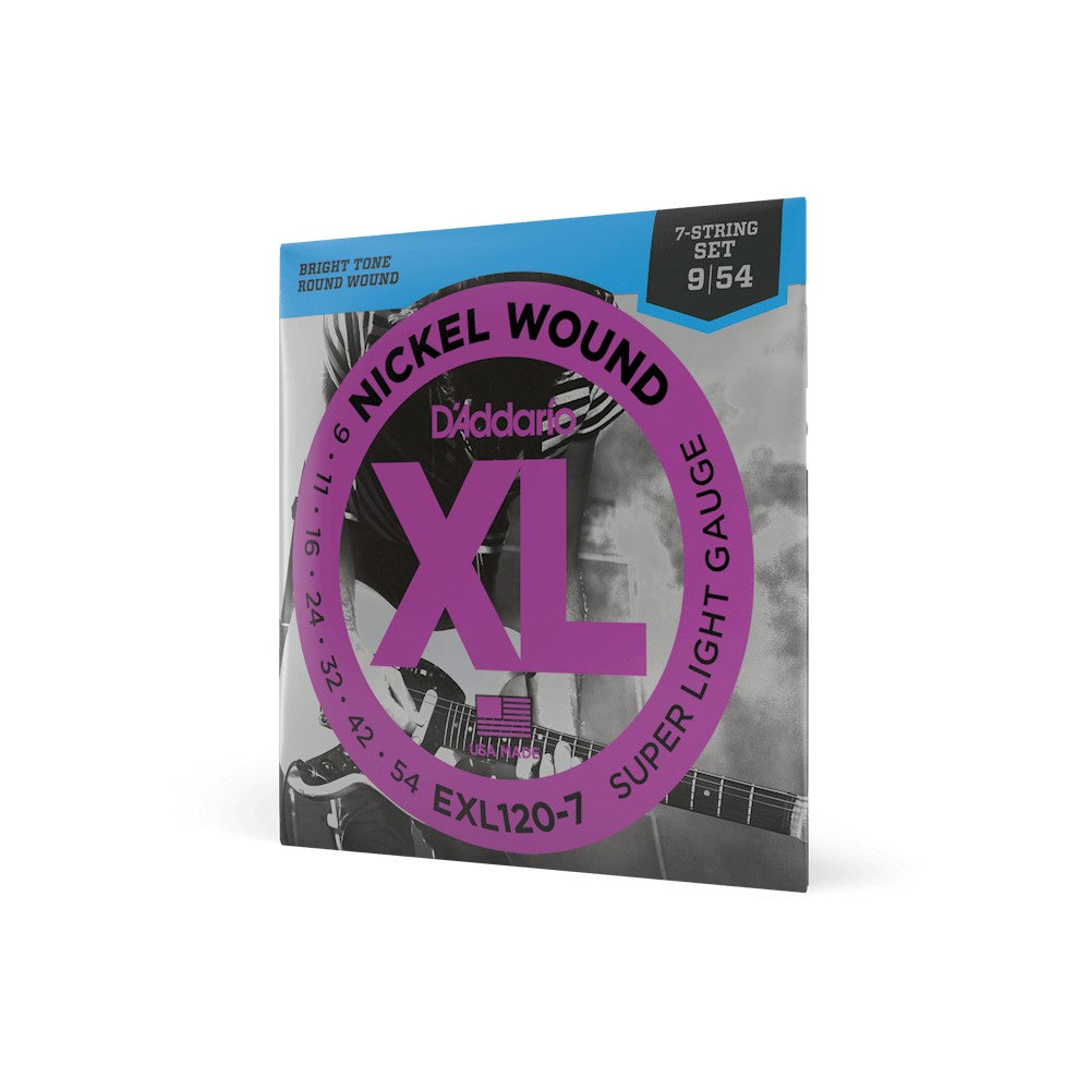 Dây D'Addario EXL120-7 XL Nickel 9-54 Super Light – bao bì
