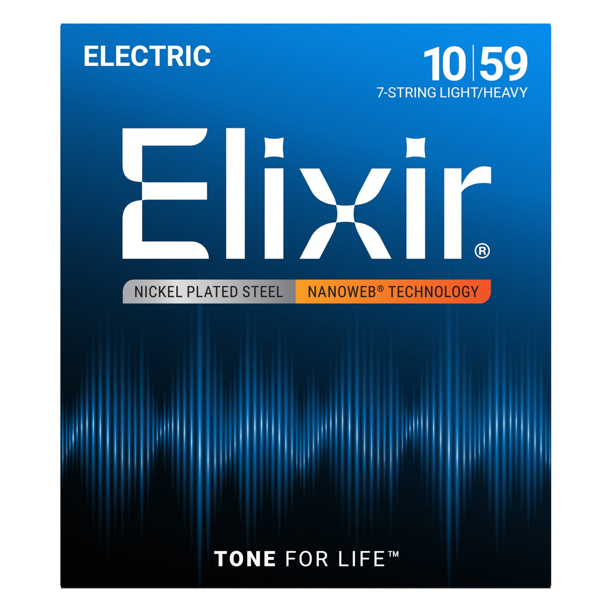 Dây Elixir 12074 Nanoweb 10-59 Light-Heavy – bao bì mặt trước