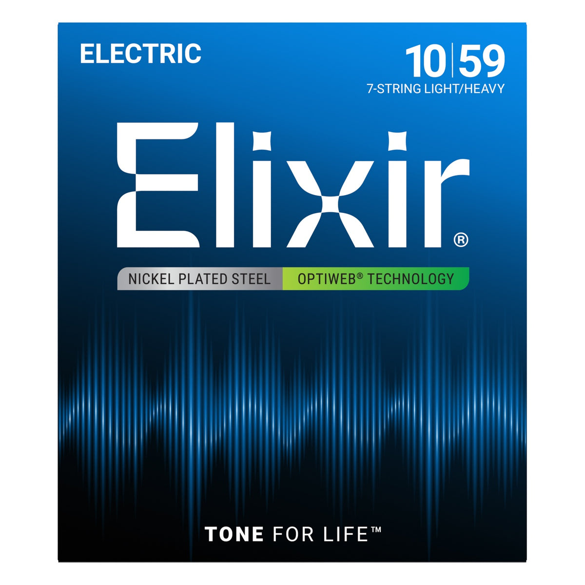Dây Elixir 19074 Optiweb 10-59 Light-Heavy – bao bì mặt trước