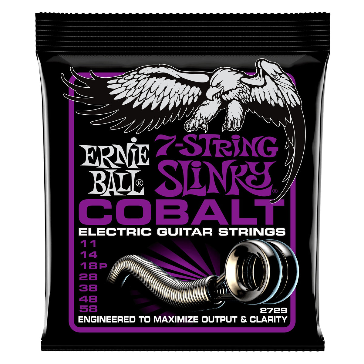 Dây Ernie Ball 2729 Power Slinky Cobalt 11-58 – bao bì mặt trước