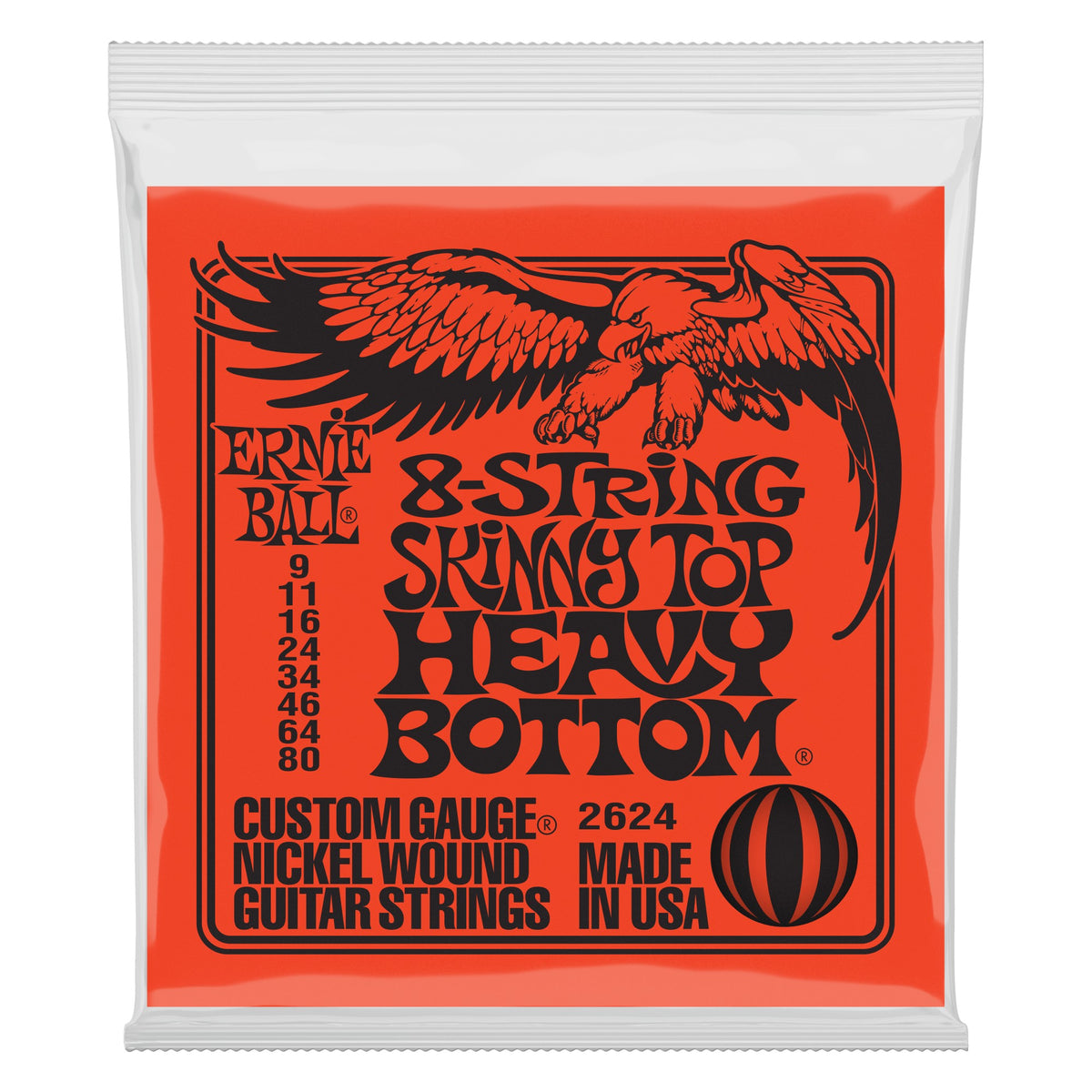 Dây Ernie Ball 2624 Skinny Top Heavy Bottom Slinky Nickel Wound 9-80 – bao bì mặt trước